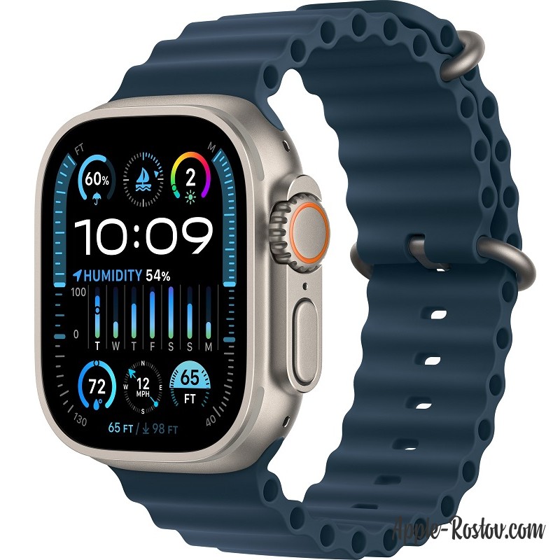 Apple Watch Ultra 2 (2023) 49mm Titanium Case ремешок Blue Ocean Band