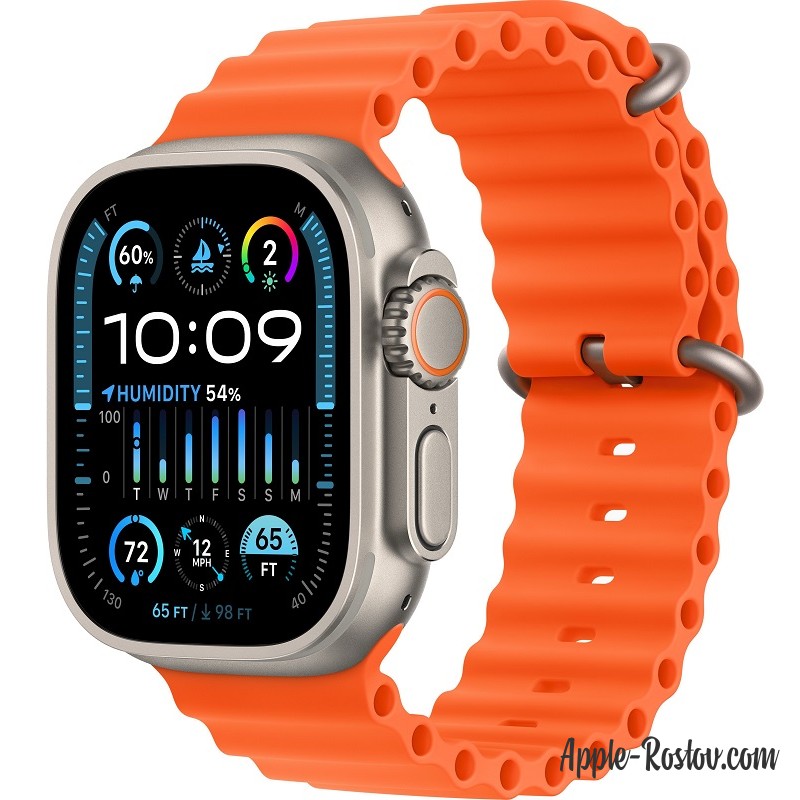 Apple Watch Ultra 2 (2023) 49mm Titanium Case ремешок Orange Ocean Band