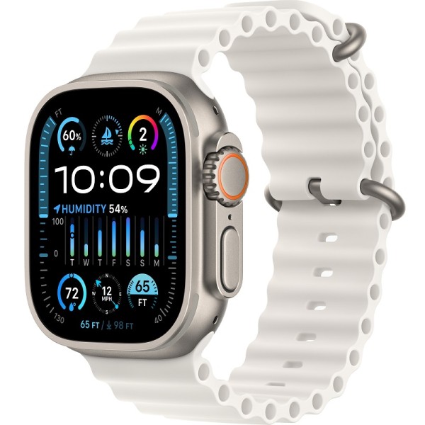 Apple Watch Ultra 2 (2023) 49mm Titanium Case ремешок White Ocean Band