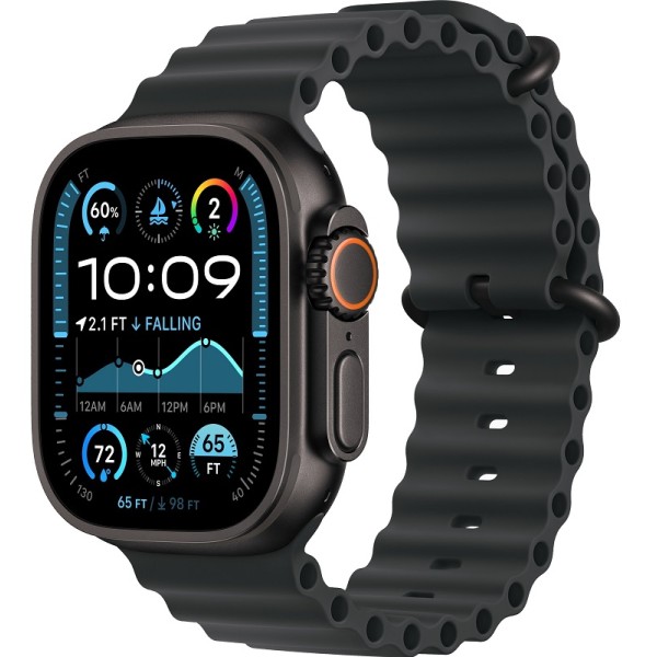 Apple Watch Ultra 2 Black (2024) 49mm Titanium Case ремешок Black Ocean Band