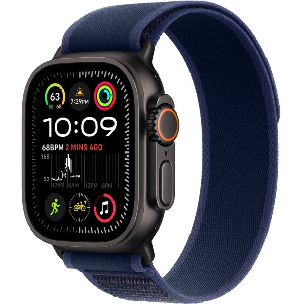 Apple Watch Ultra 2 Black (2024) 49mm Titanium Case ремешок Blue Trail