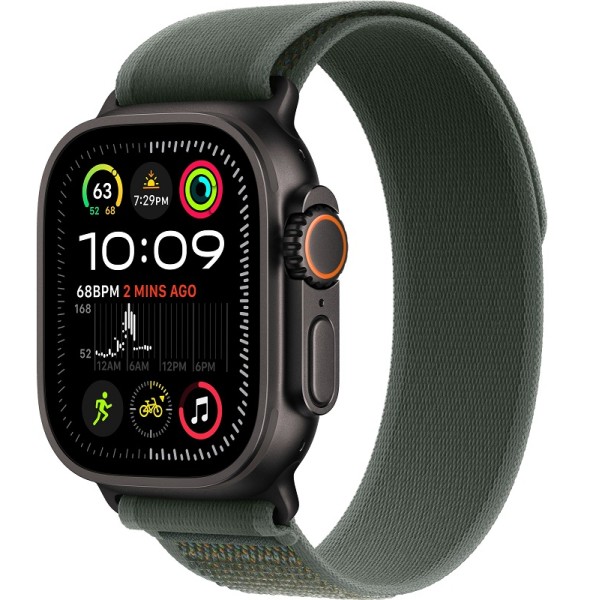 Apple Watch Ultra 2 Black (2024) 49mm Titanium Case ремешок Green Trail