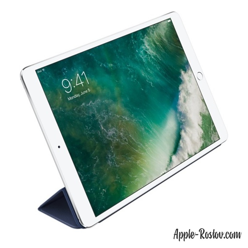 Кожаная обложка Smart Cover для iPad Pro 10.5 тёмно-синего цвета