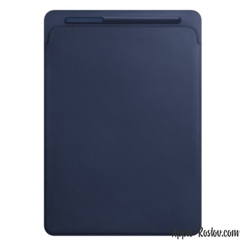 Кожаный чехол-футляр для iPad Pro 12.9 тёмно-синего цвета