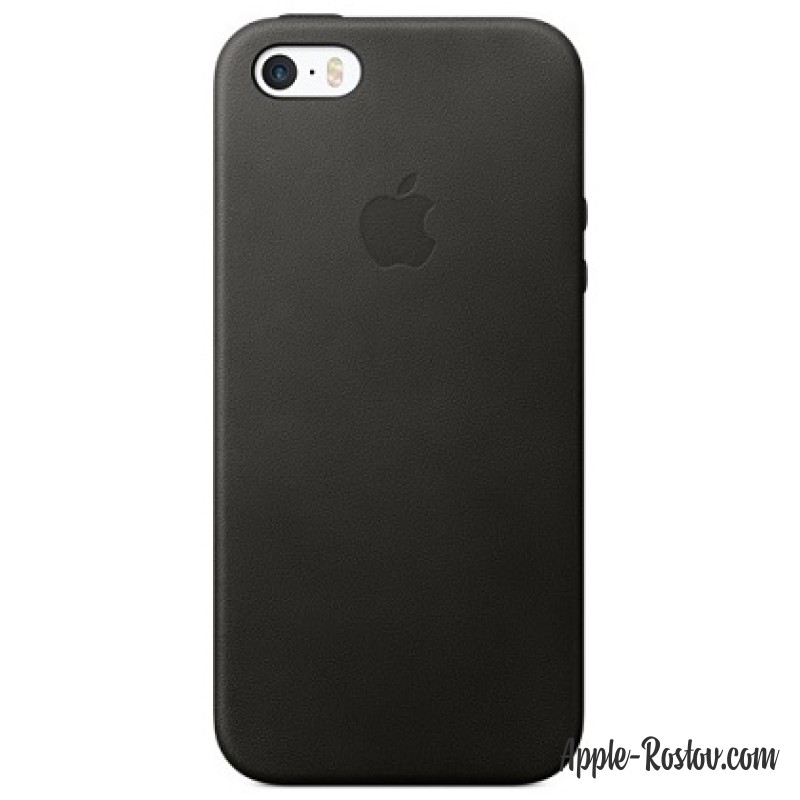 Кожаный чехол для iPhone 5/5s/SE чёрного цвета