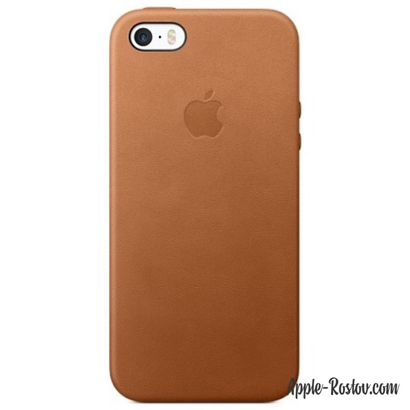 Кожаный чехол для iPhone 5/5s/SE золотисто-коричневого цвета