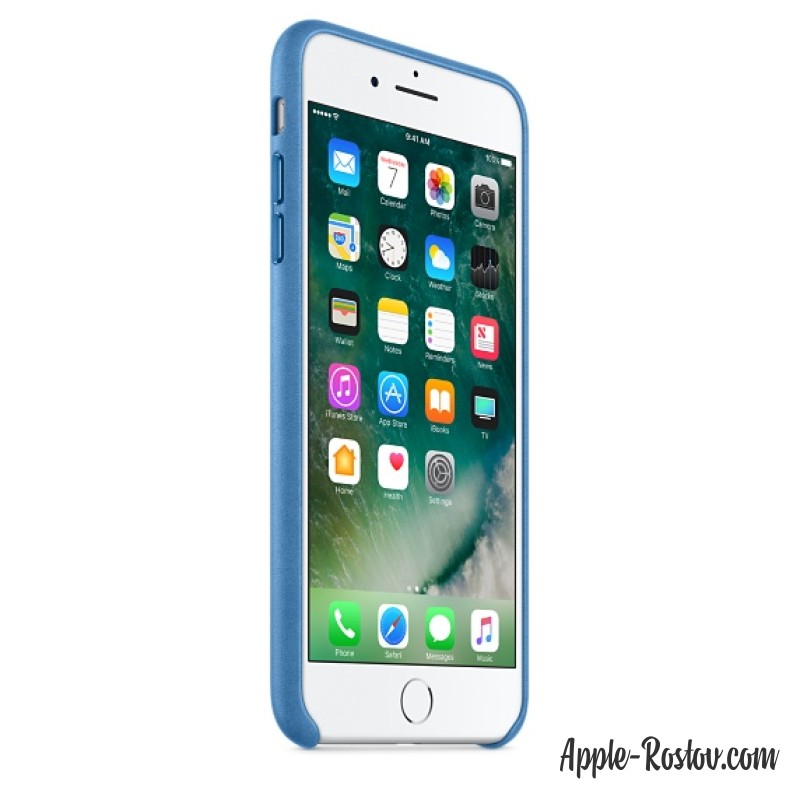 Кожаный чехол для iPhone 8Plus/7 Plus цвета "синее море"