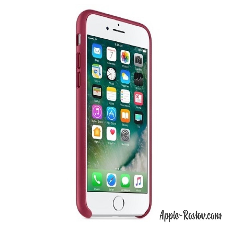 Кожаный чехол для iPhone 8/7 цвета "лесная ягода"