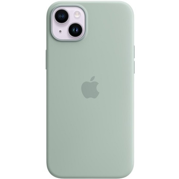 Silicone case iPhone 14 Plus MagSafe Green