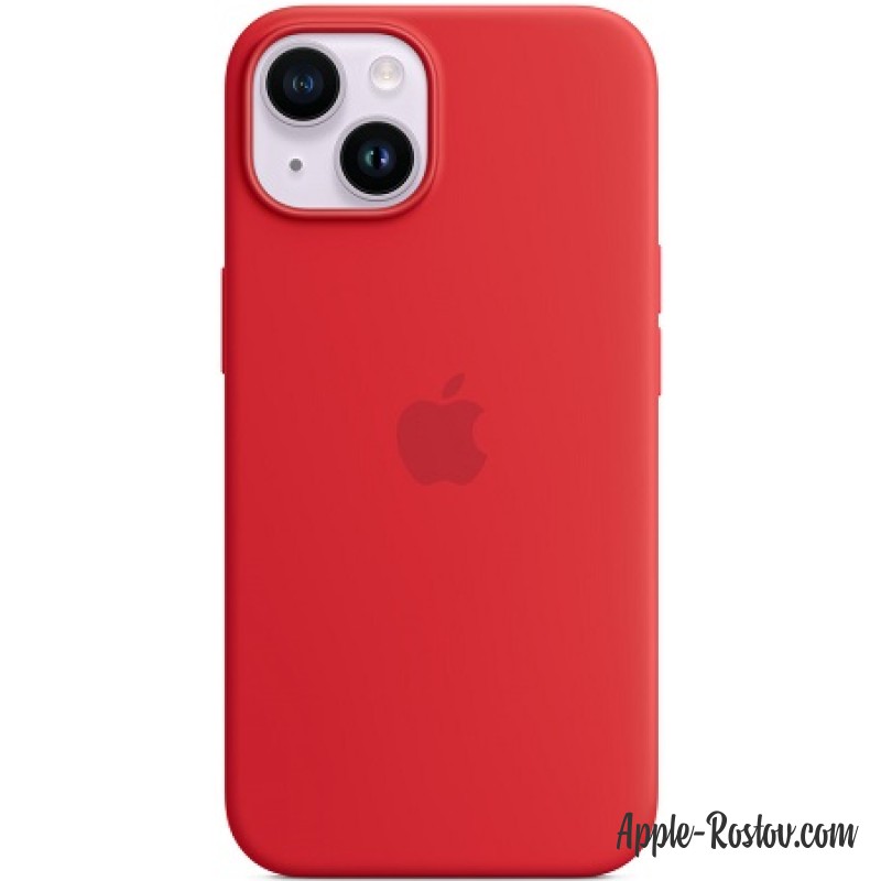 Silicone case iPhone 14 MagSafe Red