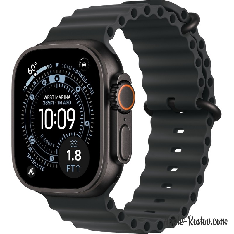 Apple Watch Ultra 3 (2025) 49mm Black Titanium Case ремешок Black Ocean Band Apple Watch Ultra 3 (2025) 49mm Black Titanium Case ремешок Black Ocean Band