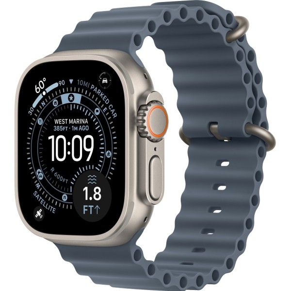 Apple Watch Ultra 3 (2025) 49mm Natural Titanium Case ремешок Anchor Blue Ocean Band
