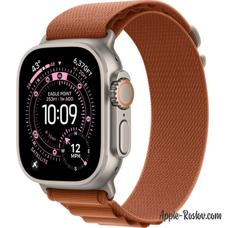 Apple Watch Ultra 3 (2025) 49mm Natural Titanium Case ремешок Terra Cotta Alpine loop