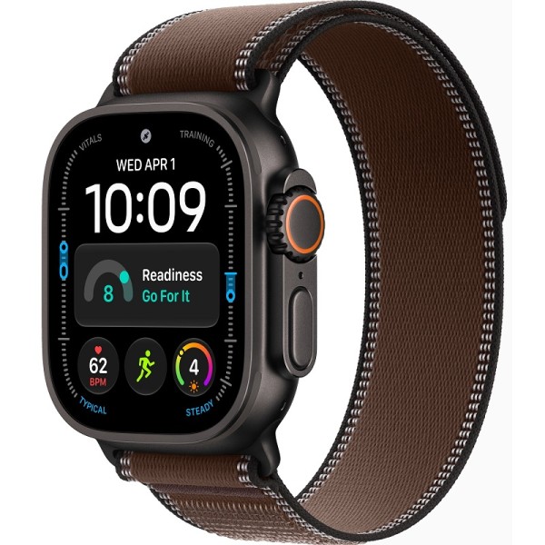 Apple Watch Ultra 4 49mm Black ремешок Dark Umber Trail Loop