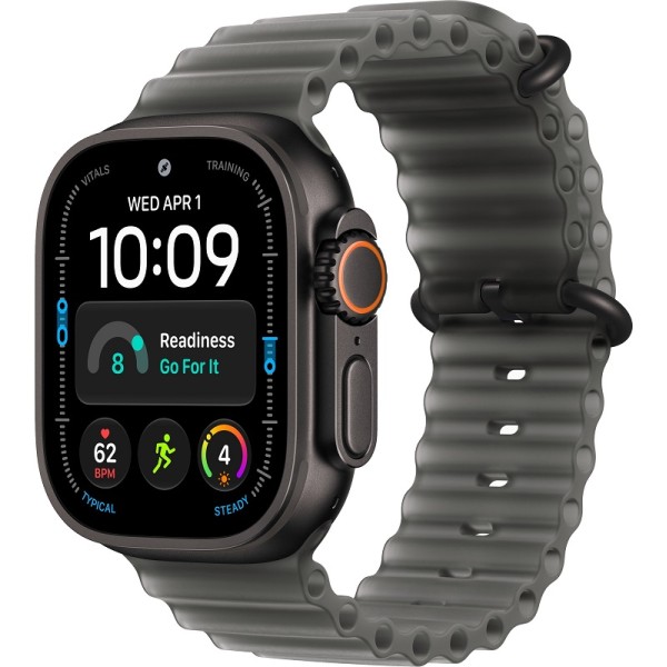 Apple Watch Ultra 4 49mm Black ремешок Translucent Black Ocean Band