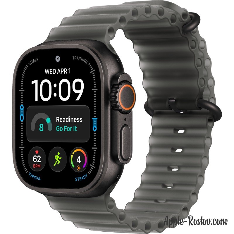 Apple Watch Ultra 4 49mm Black ремешок Translucent Black Ocean Band