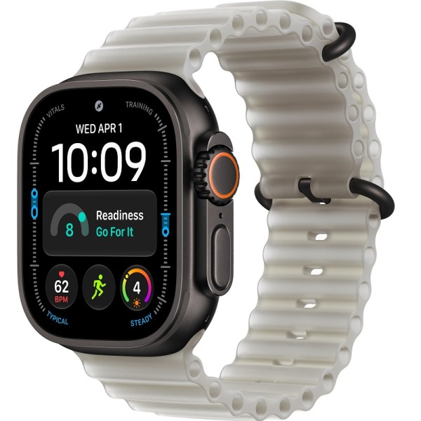 Apple Watch Ultra 4 49mm Black ремешок Translucent Gray Ocean Band