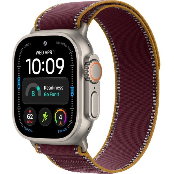 Apple Watch Ultra 4 49mm Natural ремешок Burgundy Trail Loop