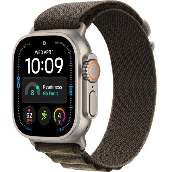 Apple Watch Ultra 4 49mm Natural ремешок Dark Olive Alpine Loop