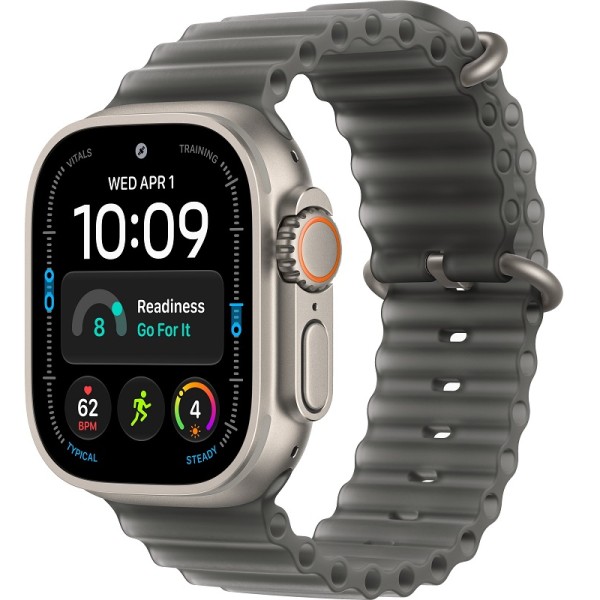 Apple Watch Ultra 4 49mm Natural ремешок Translucent Black Ocean Band