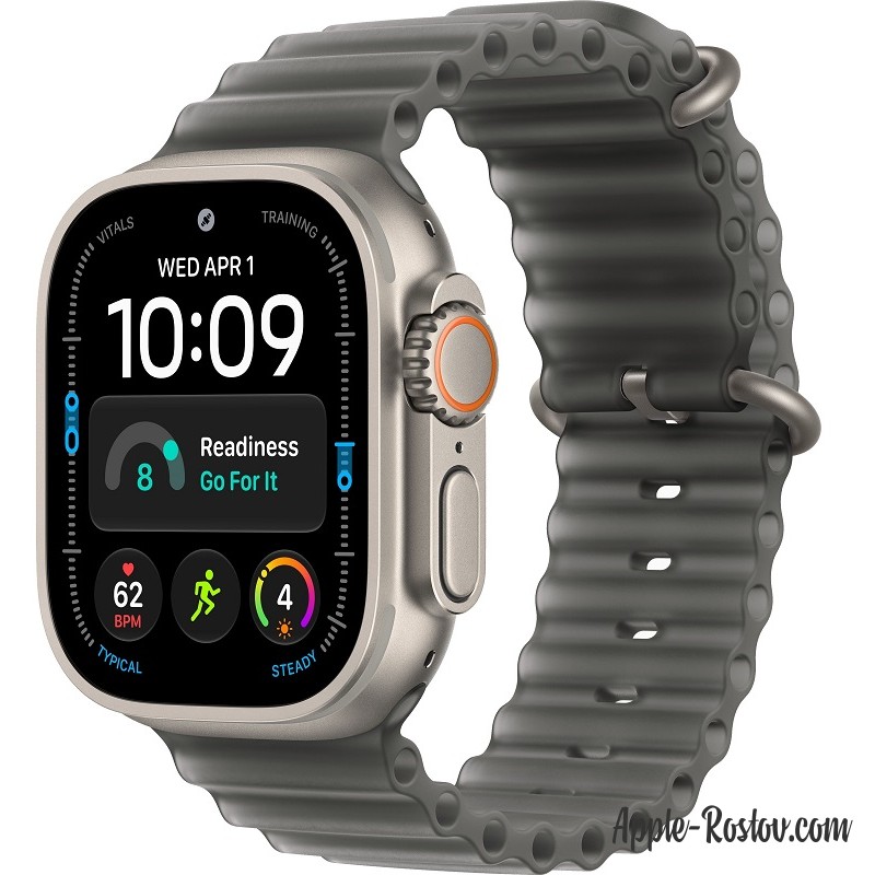 Apple Watch Ultra 4 49mm Natural ремешок Translucent Black Ocean Band