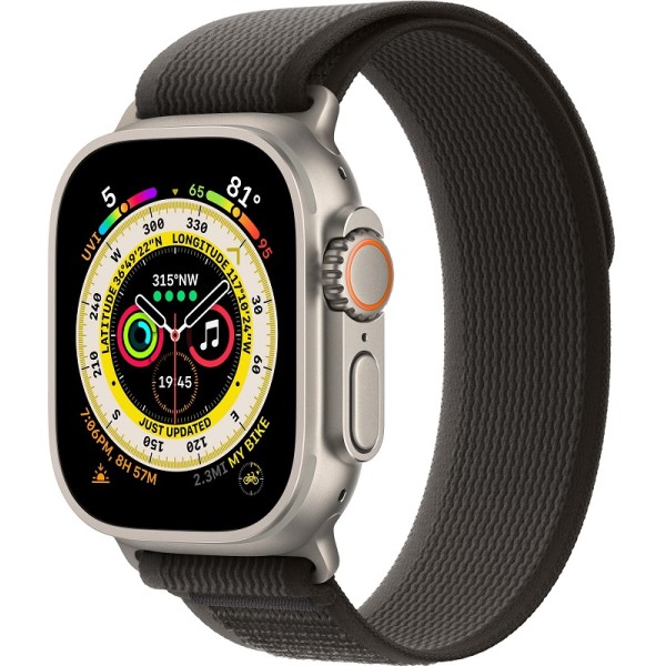 Apple Watch Ultra 49mm Titanium Case ремешок Black Gray Trail
