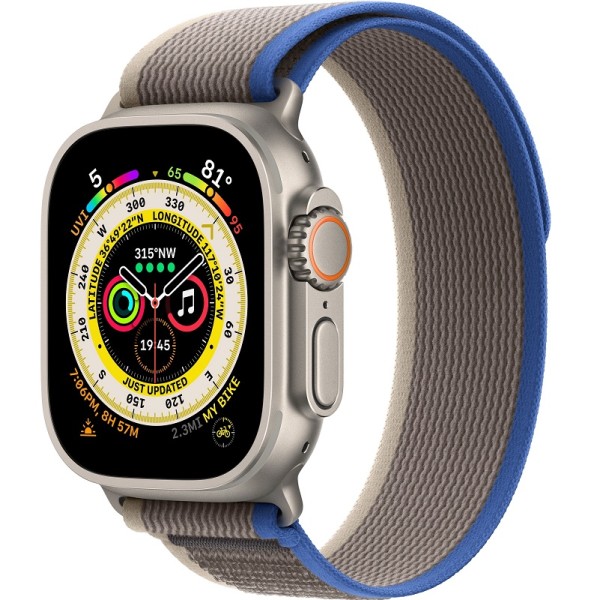 Apple Watch Ultra 49mm Titanium Case ремешок Blue Gray Trail