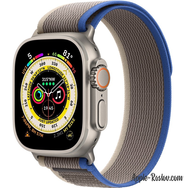 Apple Watch Ultra 49mm Titanium Case ремешок Blue Gray Trail