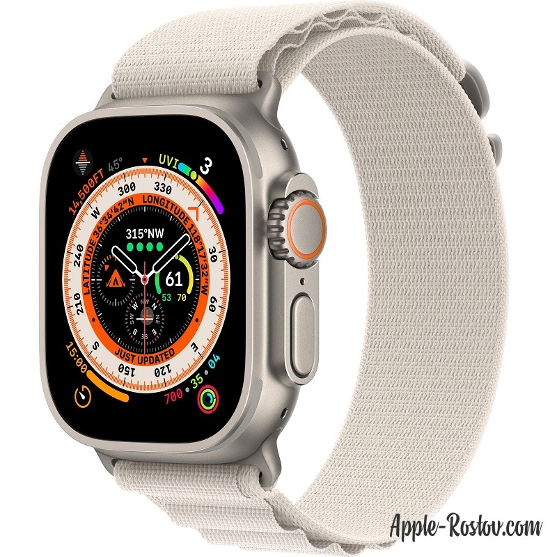 Apple Watch Ultra 49mm Titanium Case ремешок Starlight Alpine