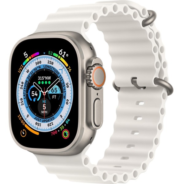 Apple Watch Ultra 49mm Titanium Case ремешок White Ocean Band