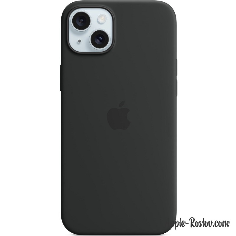 Silicone case iPhone 15 Plus MagSafe Black