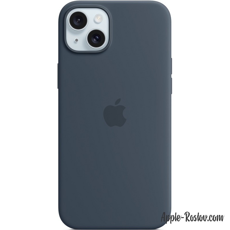 Silicone case iPhone 15 Plus MagSafe Blue