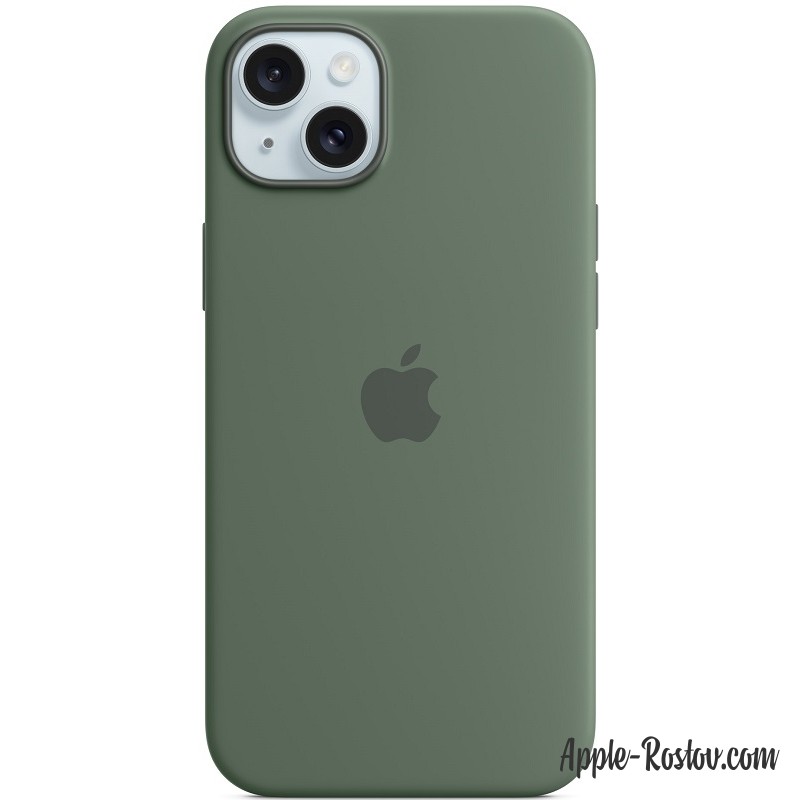 Silicone case iPhone 15 Plus MagSafe Green