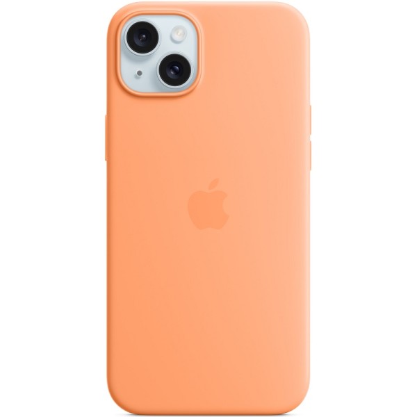 Silicone case iPhone 15 Plus MagSafe Orange