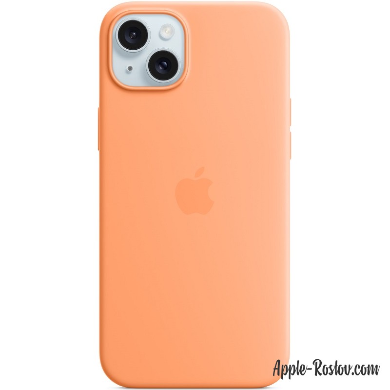Silicone case iPhone 15 Plus MagSafe Orange