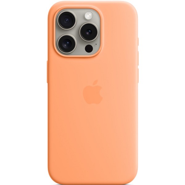 Silicone case iPhone 15 Pro Max MagSafe Orange