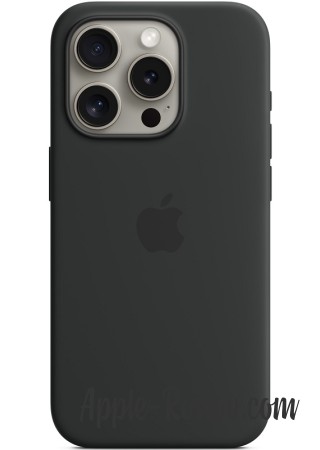 Silicone case iPhone 15 Pro MagSafe Black
