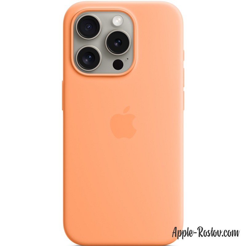 Silicone case iPhone 15 Pro MagSafe Orange