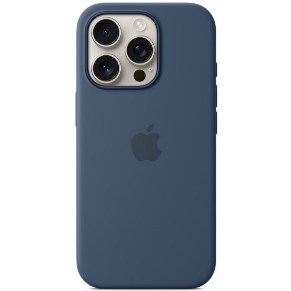 Silicone case iPhone 16 Pro MagSafe Denim