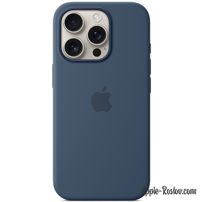 Silicone case iPhone 16 Pro MagSafe Denim