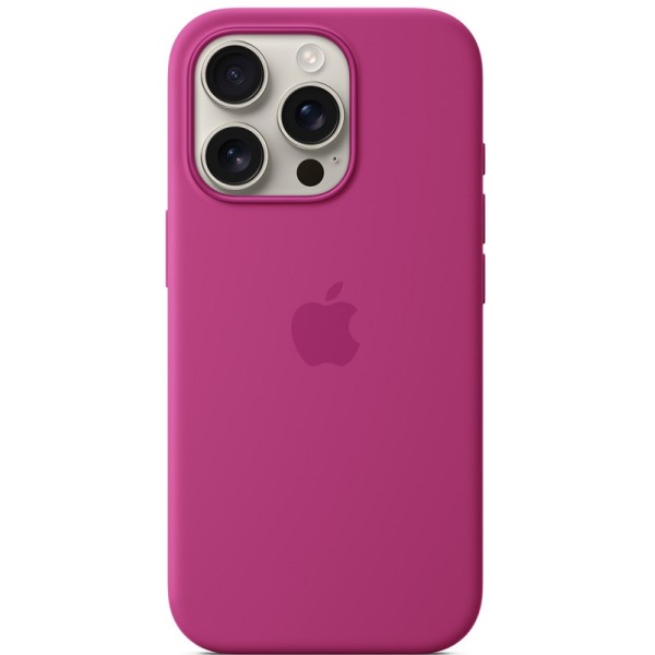 Silicone case iPhone 16 Pro MagSafe Fuchsia