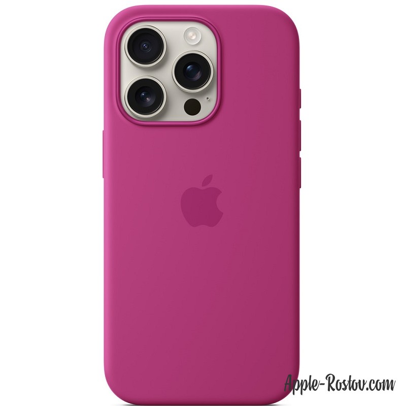 Silicone case iPhone 16 Pro MagSafe Fuchsia