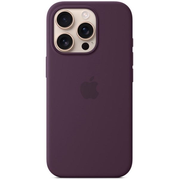 Silicone case iPhone 16 Pro MagSafe Plum