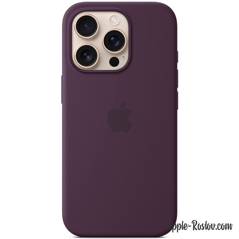 Silicone case iPhone 16 Pro MagSafe Plum