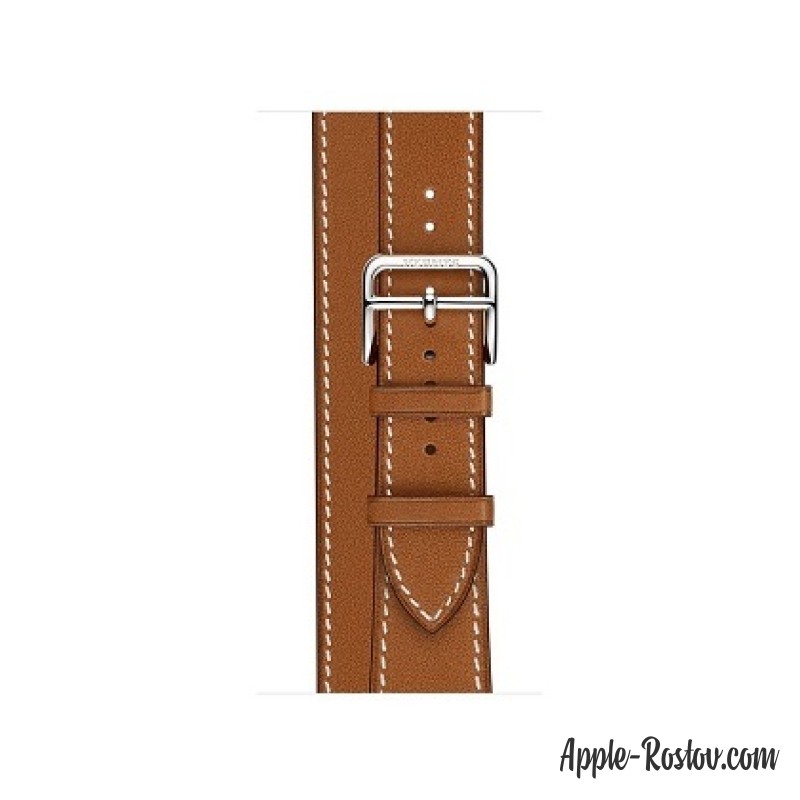 Apple Watch Hermes 38 mm silver/Double Tour Barenia leather Fauve colors
