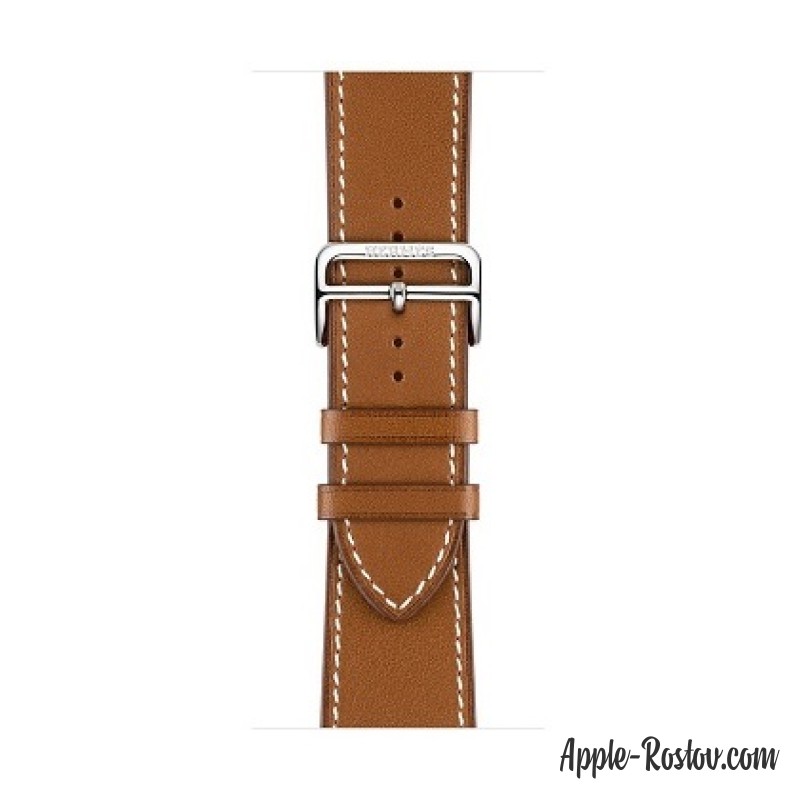 Apple Watch Hermes 42 mm silver/Simple Tour Barenia leather Fauve colors with folding clasp